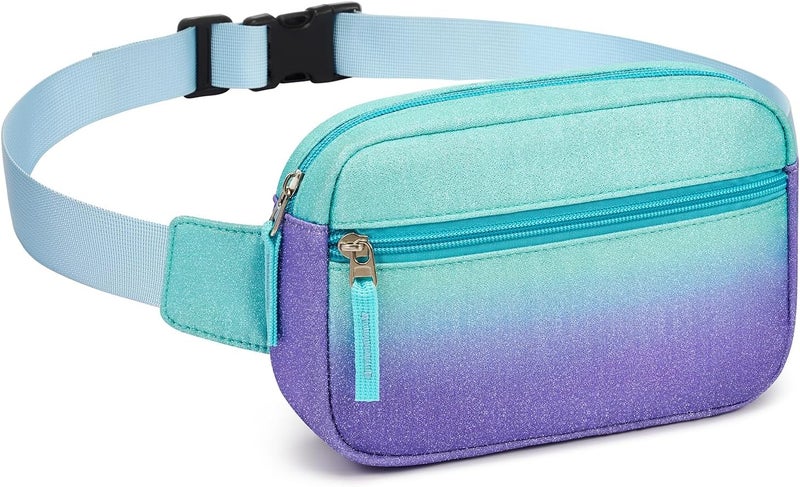 cotmcor Store Valentines Day Gifts for Kids: Fanny Pack Birthday Gift for 5 6 7 8 9 10 11 12 Year Old Teen Girls, Preppy Cute Trendy Stuff Colorblock Crossbody Bag Adjustable Belt Bags for Travel Outdoor - Image 1